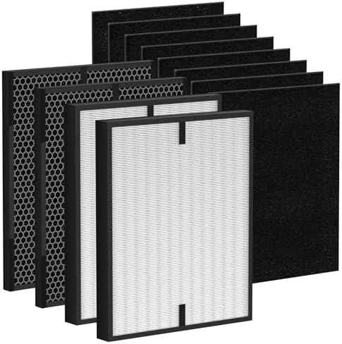 12 Pack 3000 Air Replacement Filter, Compatible with Air Doctor 3000, 3000M, 3000Pro Air Puri-fier, 2 Post-Filters + 2 Activated Carbon Filters + 8 Pre-Filters