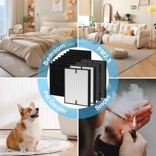 12 Pack 3000 Air Replacement Filter, Compatible with Air Doctor 3000, 3000M, 3000Pro Air Puri-fier, 2 Post-Filters + 2 Activated Carbon Filters + 8 Pre-Filters