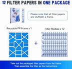 LEKEN 16x20x1 AC Furnace HVAC Filter Reusable Electrostatic Filters MERV 13 For Households With Pets, Contain 1 reusable ABS frame+12 filter Medias, (Precise Size 15.68" x 19.68" x 0.75")