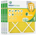 TRIGHTFILTERS 20x20x1 Air Filter 4 Pack, MERV 11 Dust & Pet Dander Defense
