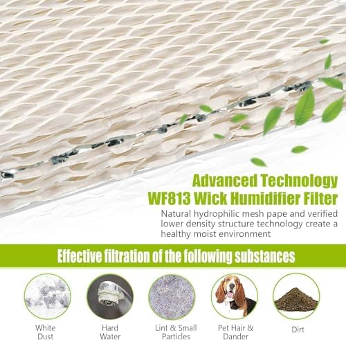 4 Pack WF813 Humidifier Filters Wick Replacement Compatible with