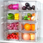 Clemate 8Pack Stackable Kitchen Storage Organizer,Pantry Organizers