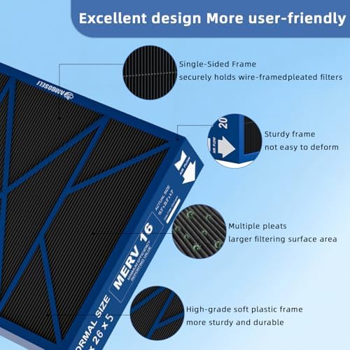 16x26x5 MERV16 Replacement Filter Compatible with PureAir PCO3-16-16