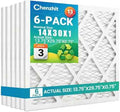 (6 Pack) 14x30x1 Furnace Air Filters, MPR 1900 & FPR 10, MERV 13 Pleated Air Filter (Actual Size: 13.75" x 29.75" x 0.75")