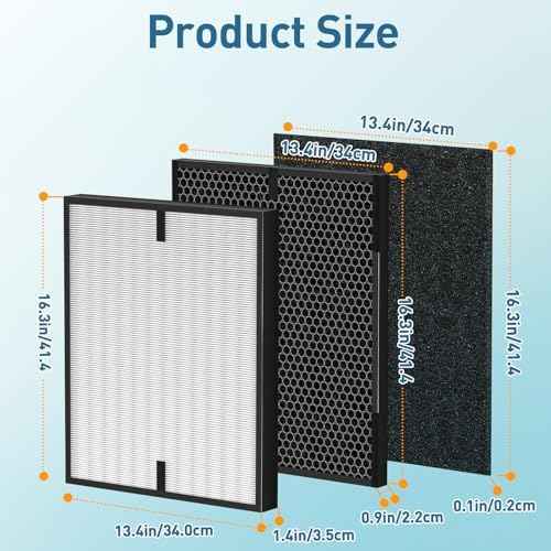 12 Pack 3000 Air Replacement Filter, Compatible with Air Doctor 3000, 3000M, 3000Pro Air Puri-fier, 2 Post-Filters + 2 Activated Carbon Filters + 8 Pre-Filters