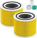 Core300 Pet Care H13 True HEPA Replacement Filter for LEVOIT Core300‑P, Core300S‑P, Core 300S Air Purifier, 3‑IN‑1 Activated Carbon Filter, Replaces Part# Core 300 RF, Yellow, 2 Pack