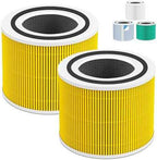 Core300 Pet Care H13 True HEPA Replacement Filter for LEVOIT Core300‑P, Core300S‑P, Core 300S Air Purifier, 3‑IN‑1 Activated Carbon Filter, Replaces Part# Core 300 RF, Yellow, 2 Pack