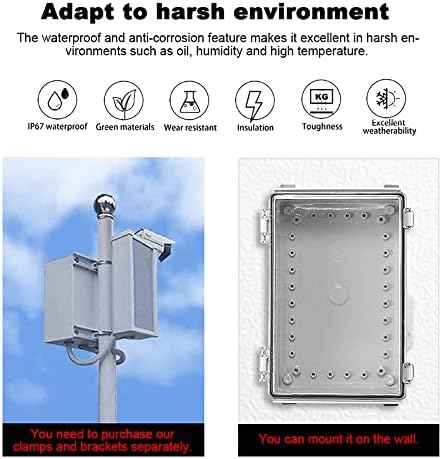 Waterproof Electrical Enclosure Box ip67 Outdoor Junction Box Plastic ABS and Project Box (Clear Cover,8.7"×6.7"x4.4"T)
