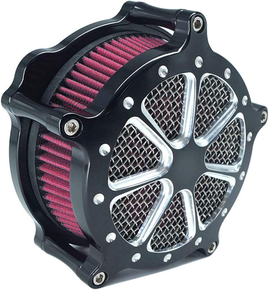 Air Filter Intake Cnc Cut Air Cleaner Venturi Motorcycle Chrome Kit