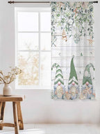 Sheer Curtains 72 Inches Long, Coastal Eucalyptus Leaf Semi Sheer Curtains - Image 3