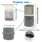DN15 inch stainless steel filter cover connected to 1/2" grey pvc filter DN15 - Image 3