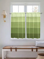 Gradient Green Wooden Board Window Valance Curtains, Retro Country Wood Grain by IDOWMAT