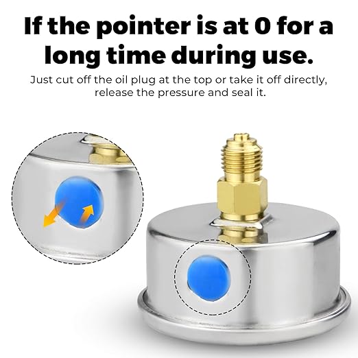 0-200 Psi Glycerin Liquid Filled Low Pressure Gauge, 2.5" Dial Size, 1/4" G - Image 6