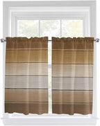 Vintage Brown Gradient Wood Grain Window Valance Curtains, Farmhouse Wood Barn - Image 9