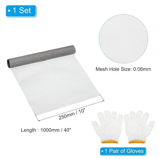 PATIKIL 40" L x 10" W Woven Wire Mesh, 250 Mesh 304 Stainless Steel Air Vent - Image 2