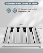 Hood Filters 430 Stainless Steel 19.5W x 19.5H Inch, 4 Grooves Commercial Hood - Image 3