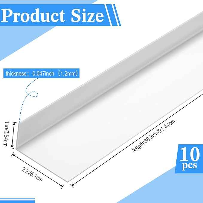 Sasylvia 10 Pcs 2 x 1 x 36 Inches Wall Corner Protector Guards, Avoid