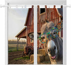 Farm Donkeys Living Room Curtains 84 Inch Length, Window Curtains Tab Top by Unknown