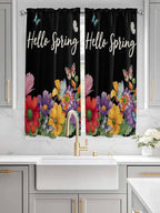 Spring Flowers Living Room Curtains 72 Inches length, Watercolor Country - Image 3