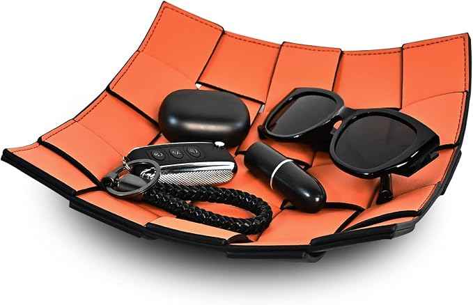 Valet Tray PU Leather Key Holder Bowl