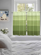 Gradient Green Wooden Board Window Valance Curtains, Retro Country Wood Grain - Image 4