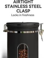 Veken Coffee Canister with Window, Airtight Stainless Steel Pantry Container - Image 6