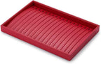 Oirlv Gorgeous Red Leather Jewelry Tray Necklace Bracelet Long Chain Storage