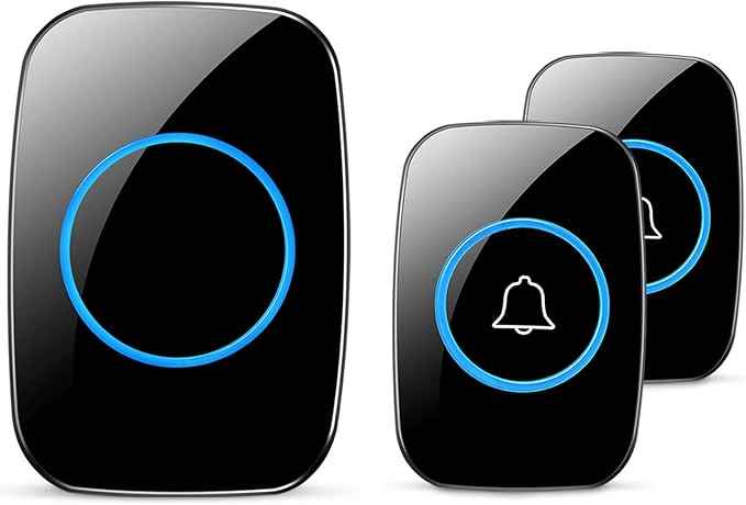 Wireless Doorbell, Waterproof Door Bell Kit, Distinguish front and rear doors