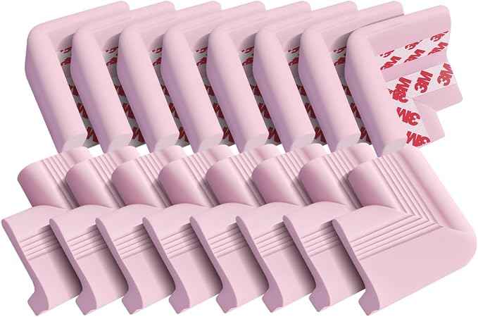 Baby Proofing Corner Guards 16 Pack Pink, Extra Thick Foam Edge Protectors