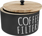 Coffee Filter Holder, Wooden Large Capacity Rustic Coffee Filter Storage Case by FALESOUL