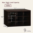 DINZI LVJ Shoe Bench, 9 Cubbies Shoe Organizer