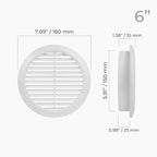 6" Inch White Round Air Vent Cover - Image 5