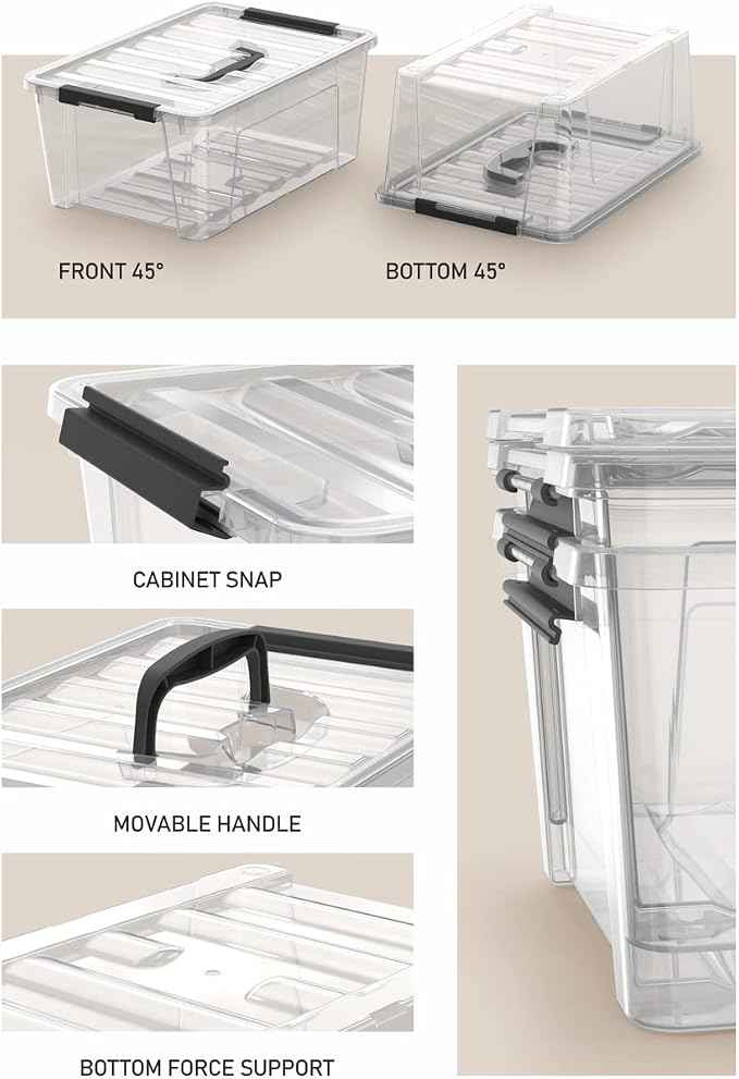WYT Clear Storage Latch Bins