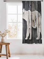 Sheer Curtains 72 Inches Long, Farmhouse Country Vintage Wood Grain Privacy - Image 3