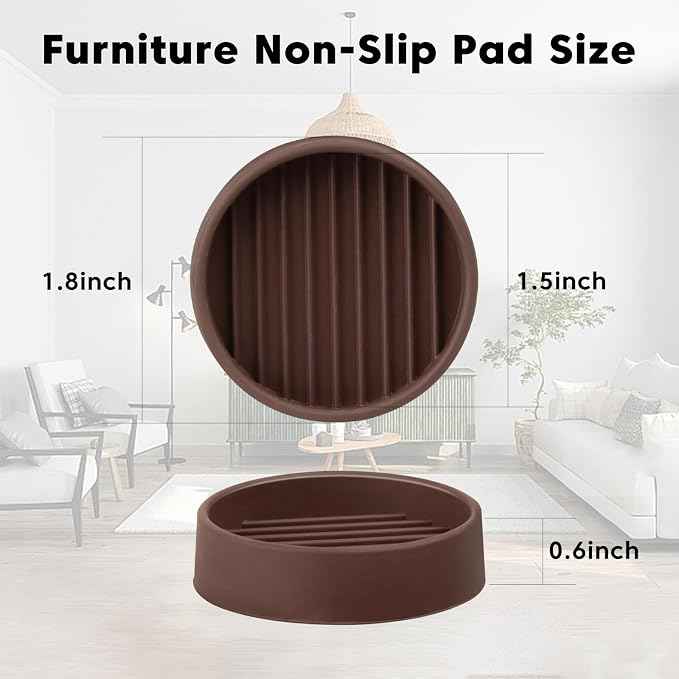 1.5" x 1.5" Rubber Furniture Pads