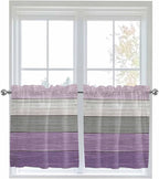 Country Wood Board Gray Purple Window Valance Curtains, Farmhouse Gradient - Image 6