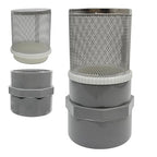 1.5" Stainless Steel Filter Cover Connected to 1.5 inch/DN40 Grey PVC Filter by AIMCOCO