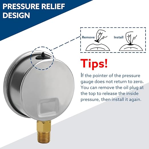 SENCTRL 0-200 Psi Glycerin Liquid Filled Pressure Gauge, 2.5" Dial Size - Image 5