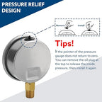 SENCTRL 0-160 Psi Glycerin Liquid Filled Air Pressure Gauge, 2.5" Dial Size - Image 5