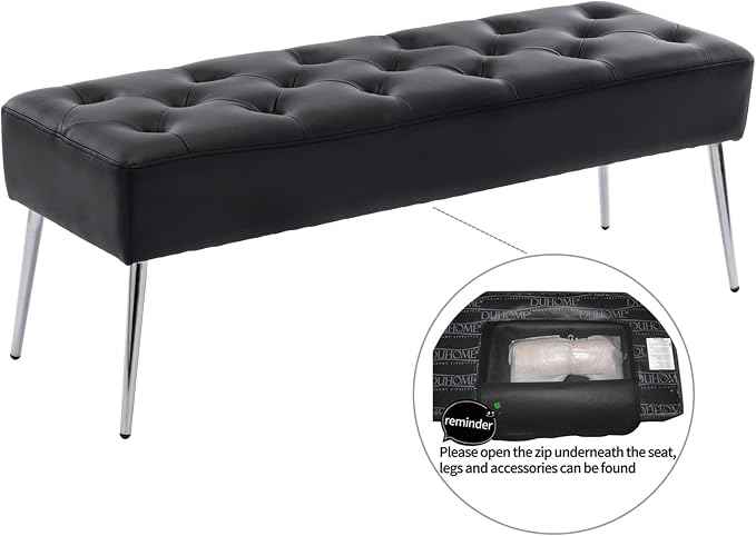 DUHOME Button-Tufted Ottoman Bench, Upholstered Bedroom Benches Footrest Stool