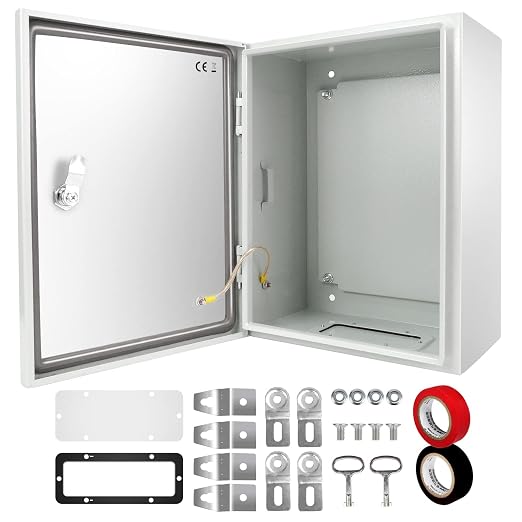 Outdoor Electrical Box, Steel Junction Box 20 x 16 x 8'', NEMA 4X Electrical by TOCRETOARE