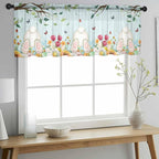 Easter Sheer Valances for Windows 54"x18", Light Filtering Kitchen Curtains - Image 2