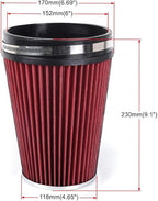 MUGE RACING 6" 152 mm High Flow Inlet Air Filter, Air Intake Cone Filter - Image 6
