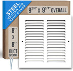 Fits 8x8 Duct Opening | Steel Return Air Grille by Handua | Vent Cover Grill by Handua