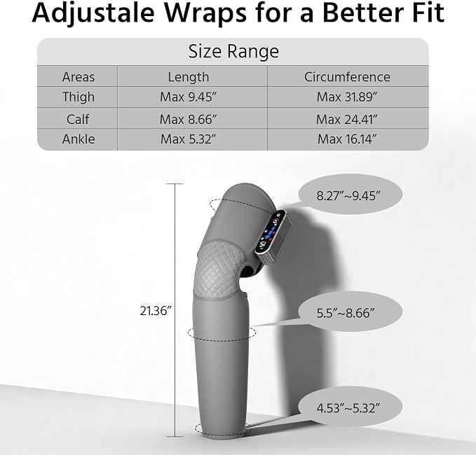 yoyomax Leg Massager with Heat, Adjustable Calf Thigh Knee Massager