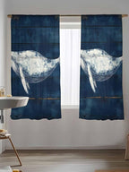 Sheer Curtains 63 Inch Length, Summer Whale Semi Sheer Curtains Light Filtering - Image 5