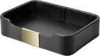 SANZIE Luxury Leather Tray Desktop Storage Catchall Organizer Decorative Tray