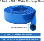 Eastrans 1-1/4''x100ft Blue PVC Lay-Flat Backwash Hose - Image 4