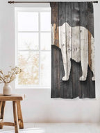 Sheer Curtains 72 Inches Long, Vintage White Brown Bear Semi Sheer Curtains - Image 3