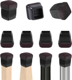 Ezprotekt 24 Pcs Extra Small Square Chair Leg Floor Protectors, Silicone Felt